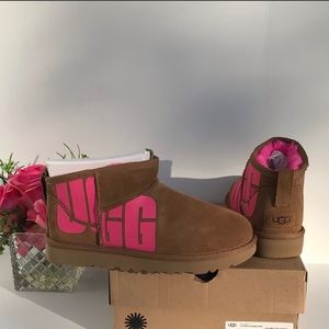 Hot pink tan ankle UGG’S. Brand new! So cute!!